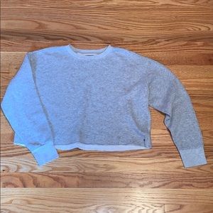 Cropped crew neck sweatshirt